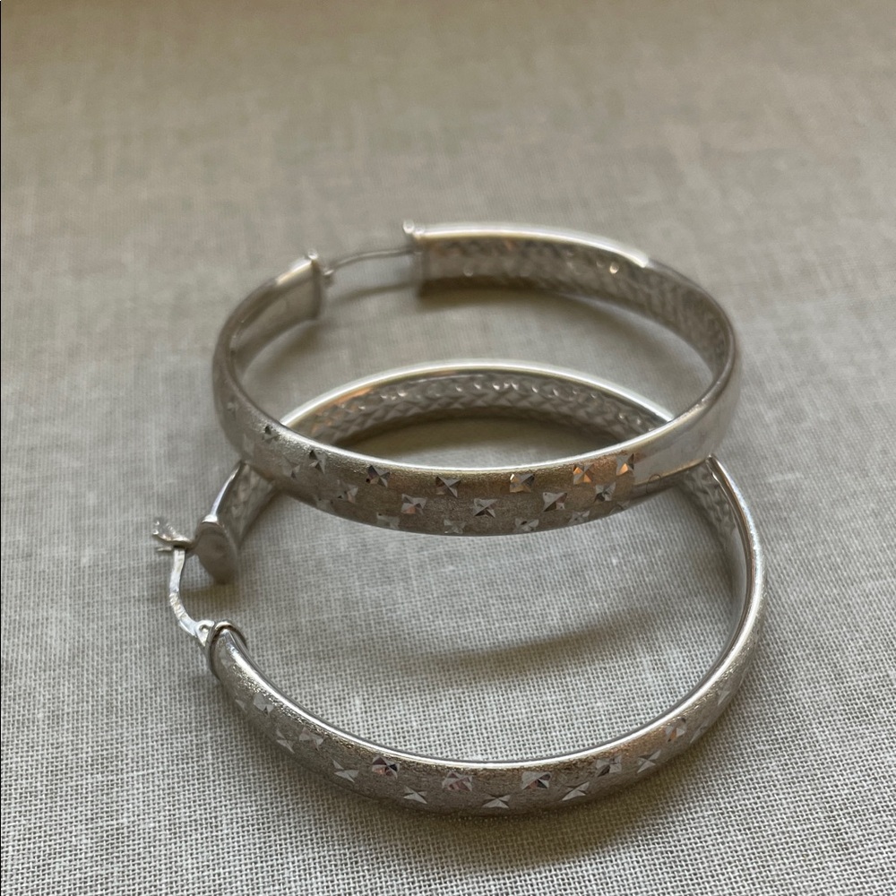 NWOT Sterling Silver Hoop Earrings - Picture 6 of 8